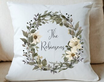 Daisy Wreath Pillow cover | Welcome to our Home Pillow Cover | Porch Pillow cover | Personalized Pillow cover | Customized Pillow Cover
