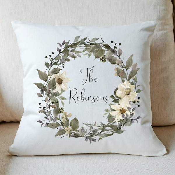 Daisy Wreath Pillow cover | Welcome to our Home Pillow Cover | Porch Pillow cover | Personalized Pillow cover | Customized Pillow Cover