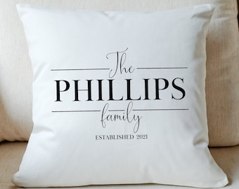 Family Name Pillow Cover| Custom Last Name Pillow Cover |Anniversary Gift | Family Gift | Housewarming Gift | Wedding Gift | Home Decor