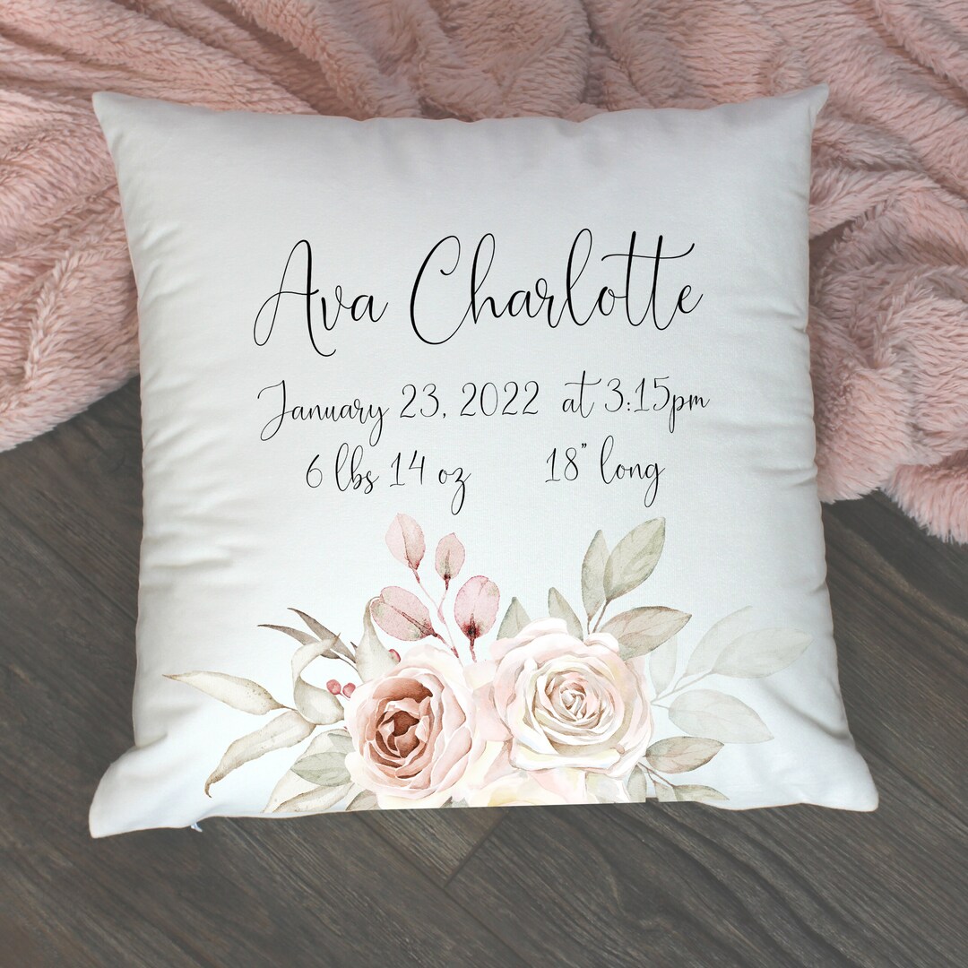 Custom Nursery Pillow Baby Stat Pillow Baby Pillow Cover Baby Gift