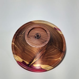 cedar bowl wood bowl candy dish wooden art decorative dish conversation piece pink epoxy woodturning unique gift handmade. image 5