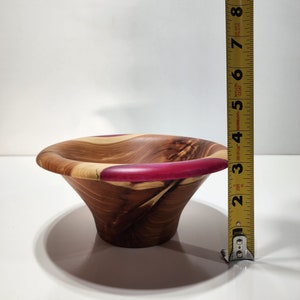 cedar bowl wood bowl candy dish wooden art decorative dish conversation piece pink epoxy woodturning unique gift handmade. image 7