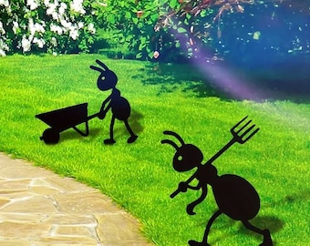 Garden Decor Ants Outdoor Metal Ants Garden Ornaments Yard Metal Art Backyard Lawn Stakes Decor Iron Crafts