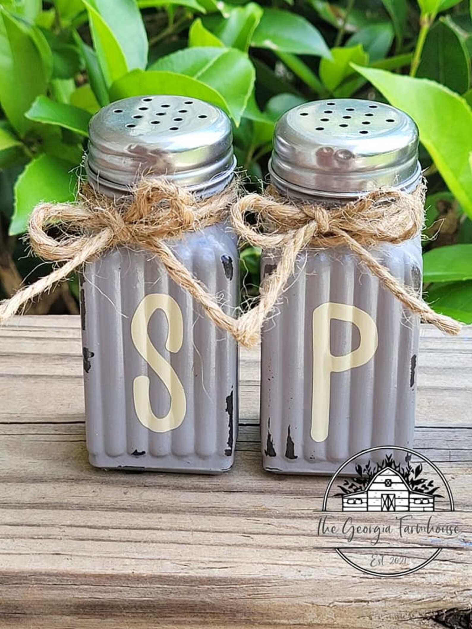 Rustic Salt and Pepper Shakers Farmhouse Décor Glass Spice Etsy