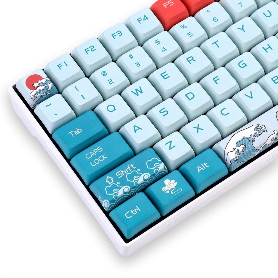 Ukiyoe Style Keycaps Japanese Keycaps Blue Aesthetic Etsy