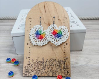 Crochet Pride Heart Earrings
