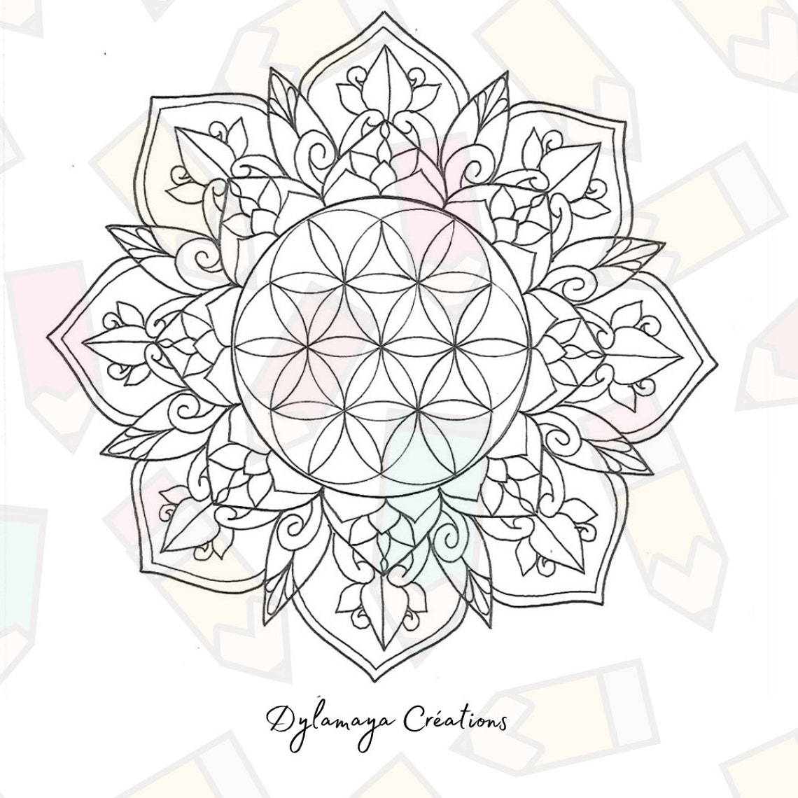 Mandala fleur de vie pdf à imprimer  Etsy