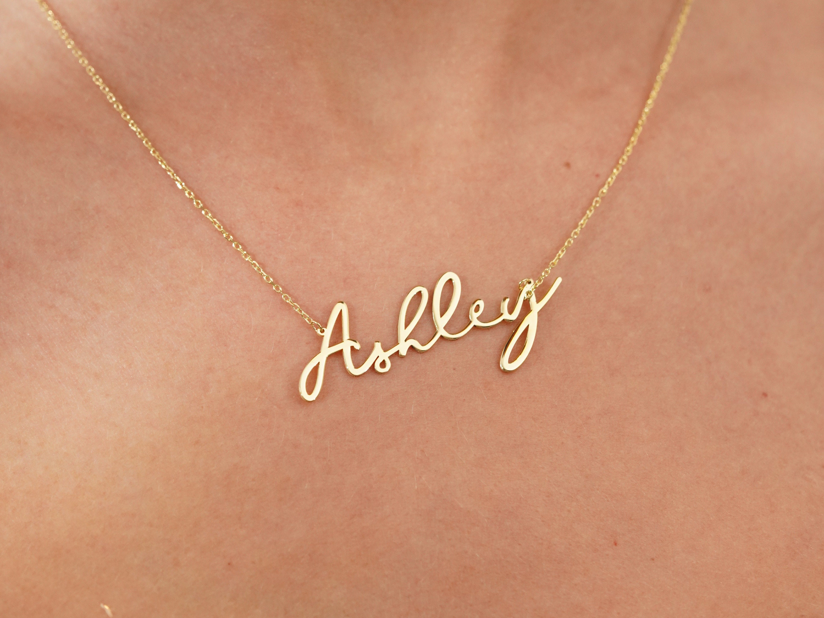Cursive Lower Case Name Necklace Script Name Necklace Name Etsy
