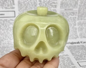 3" Natural Jade Ghost，Hand Carved Ghost,Crystal Ghost Skull,Reiki Healing Figurine 1PC