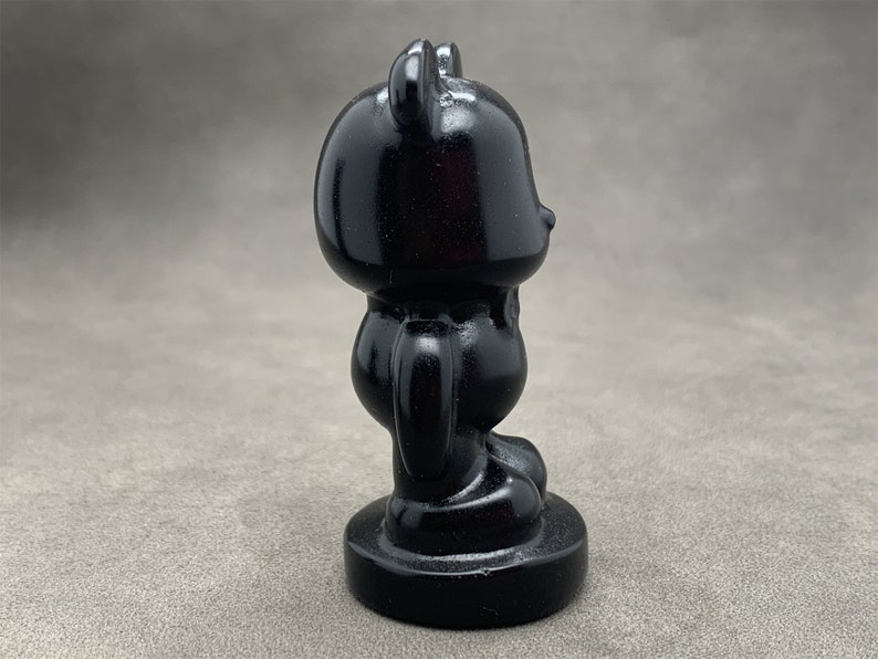 2.6 Natural Obsidian Power Bruin，Hand Carved Power Bruin,Crystal Power Bruin Skull,Reiki Healing Figurine 1PC