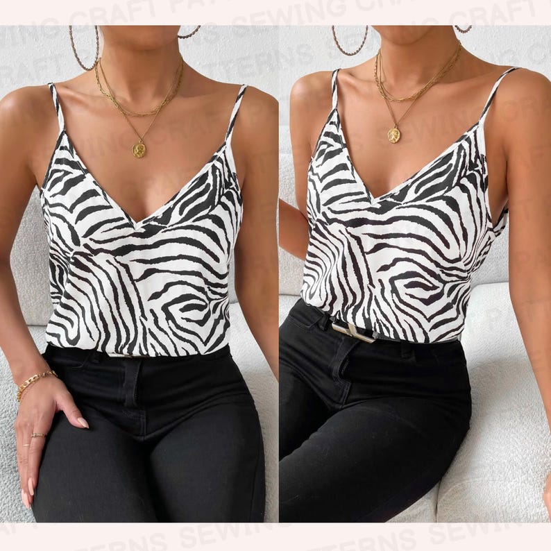 Patrón de costura superior, patrón de costura para mujer, patrón de top corto para mujer, patrón de blusa fácil, patrón de costura para principiantes, patrón de costura en PDF imagen 2
