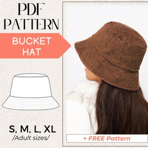 SEWING Pattern Bucket Hat PDF | Summer Hat Sewing pattern | 4 Sizes | Easy Bucket Hat Pattern | Pack Sizes S to XL | Instant Download