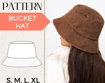 SEWING Pattern Bucket Hat PDF | Summer Hat Sewing pattern | 4 Sizes | Easy Bucket Hat Pattern | Pack Sizes S to XL | Instant Download