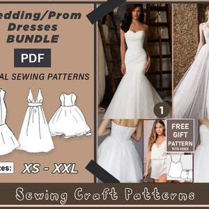 Sewing PATTERN Women Wedding/prom Dress 
