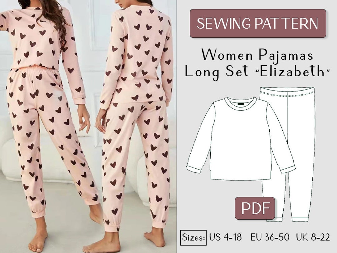 SEWING Pattern PDF Women Pajamas Set Women Nightwear Pattern - Etsy UK