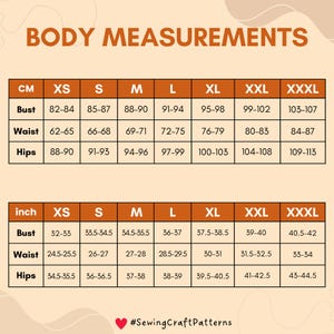 Pu&ograve; includere: Un grafico che mostra le misure del corpo in pollici e centimetri per diverse taglie, tra cui XS, S, M, L, XL, XXL e XXXL. Il grafico include le misure per il busto, la vita e i fianchi.