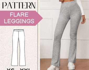 PATTERN Sewing Flare Leg Trouser | XS-2XL | Instant Download | Easy Digital PDF | Split Hem Pants | Women Sewing Patterns