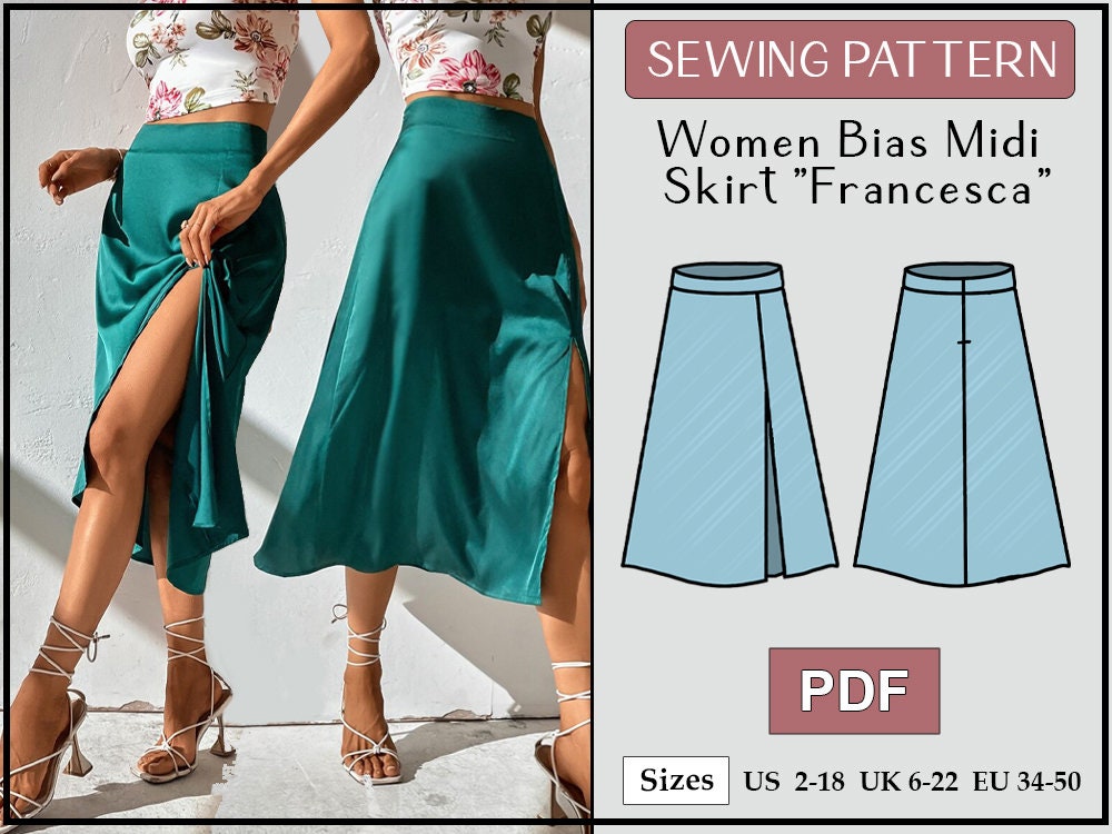 43+ Bias Cut A Line Midi Skirt Sewing Pattern - RiverTayla