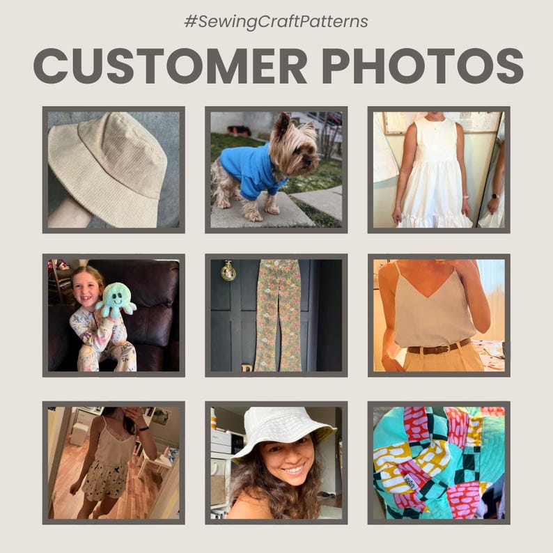 Bucket Hat Sewing Pattern PDF 4 Sizes Beginnerfriendly Easy Bucket Hat