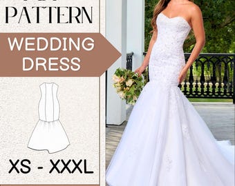 Prom Dress Pattern | Maxi Dress Pattern | Vintage Dress Pattern | Women Sewing Pattern | Wedding Dress Sewing PDF Pattern | Easy Pattern