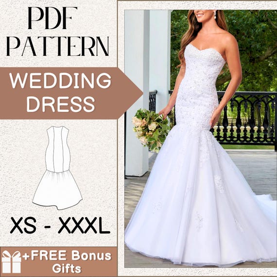 Prom Dress Pattern | Maxi Dress Pattern | Vintage Dress Pattern | Women Sewing Pattern | Wedding Dress Sewing PDF Pattern | Easy Pattern