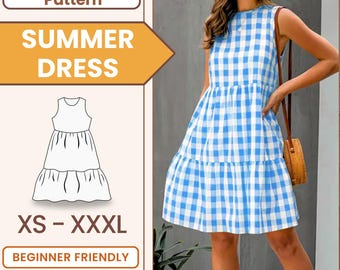 Midi Dress Pattern | Summer Dress | Sewing Pattern for Women PDF | Beginner Sewing Patterns | Dress Sewing Pattern | Easy Dress PDF Pattern