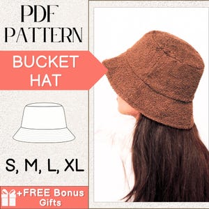 SEWING Bucket Hat Pattern PDF, Beginner Pattern, Easy Bucket Hat Pattern, Women Sewing Pattern, Reversible Hat Pattern, Adult Bucket Hat