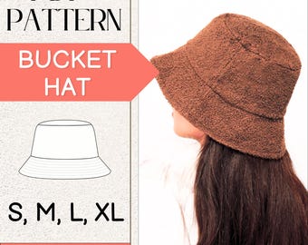 SEWING Bucket Hat Pattern PDF, Beginner Pattern, Easy Bucket Hat Pattern, Women Sewing Pattern, Reversible Hat Pattern, Adult Bucket Hat