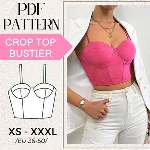 COUTURE Patron de corset bustier, patron de couture corset, patron de couture pdf femme, téléchargement immédiat, patron de couture PDF, téléchargement immédiat image 1