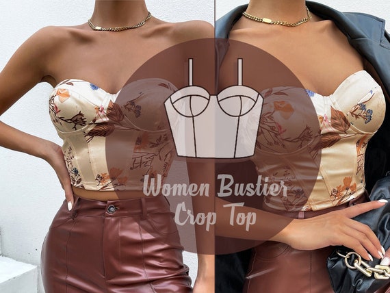 PDF Sewing Pattern Trendy Bustier Crop Top Corset Top Sewing Pattern  Instant Download Women PDF Sewing Pattern US Size 4-18 