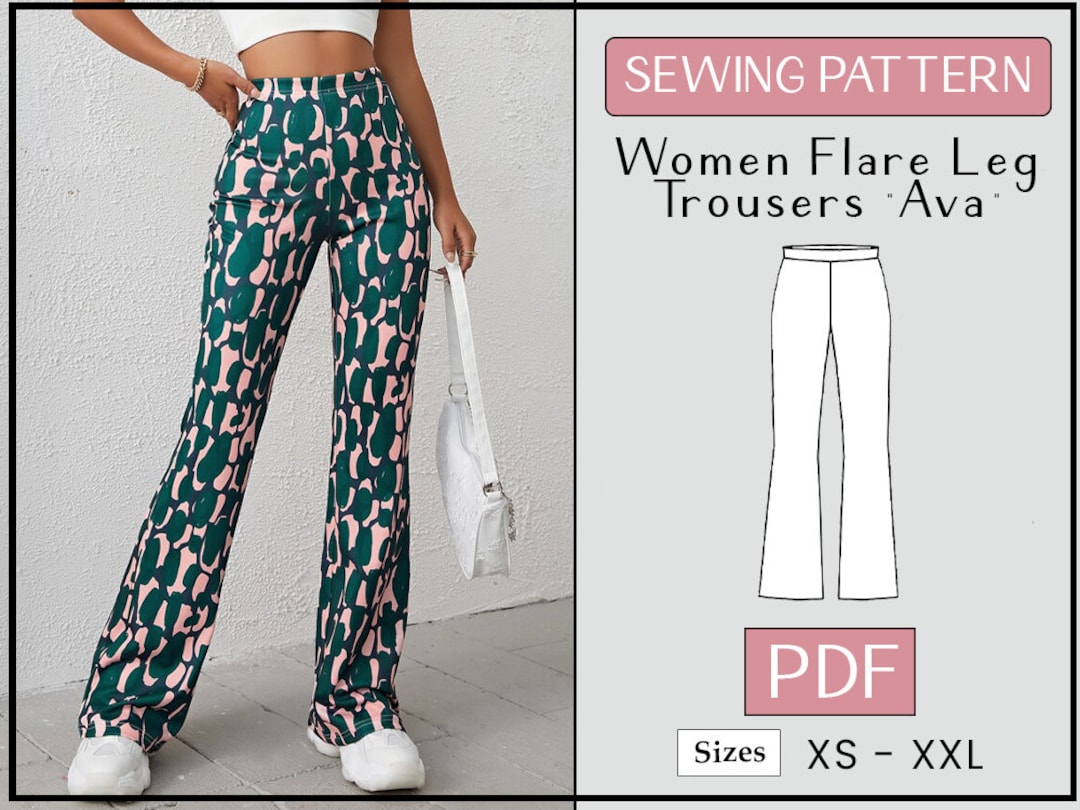 High Waist Flare Pants PDF Sewing Pattern for Jersey Yoga or Loungewear  Pants in English Aktiv -  Canada