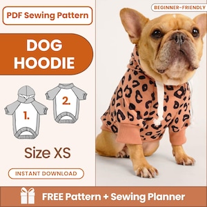 Hund Schnittmuster, Hund Hoodie Schnittmuster, Hund Schnittmuster, Schnittmuster für Hund, Hund Top Schnittmuster, Schnittmuster für Haustier, Schnittmuster für Hundejacke