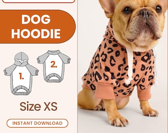 Dog Pattern, Dog Hoodie Sewing Pattern, Dog Sewing Pattern, Pattern for dog, Dog Top Pattern, Pattern for pet, Dog Jacket Pattern