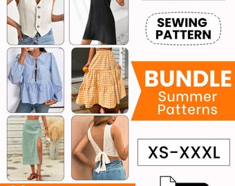 Sewing Patterns Bundle | Summer Patterns | Dress Pattern | Skirt Pattern Sewing Patterns PDF | Women Patterns | Beginner Sewing Patterns