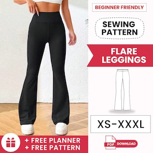 Schlaghose Schnittmuster | Anfänger Schnittmuster | Easy Jogger Schnittmuster | Sommer Hose Muster | Schnittmuster für Frauen