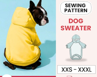 Dog Hoodie Sewing Pattern, Dog Sewing Pattern, Dog Sweater Sewing Pattern, Dog Pattern, Pattern for dog, Dog Jacket Pattern, Pattern for pet
