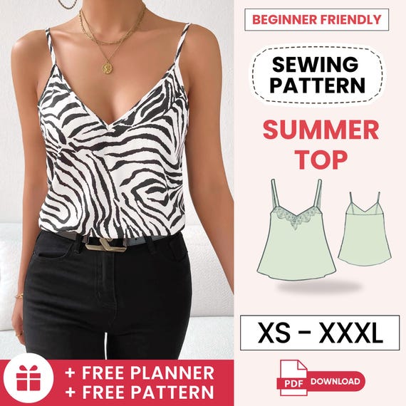 Top Sewing Pattern, Women Sewing Pattern, Crop Top Pattern for Women, Easy Blouse Pattern, Beginner Sewing Pattern, PDF Sewing Pattern