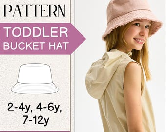 Toddler Bucket Hat Sewing Pattern PDF | Summer Hat Sewing pattern | 3 Sizes | Easy Bucket Hat Pattern | Sewing Patterns | Reversible Hat