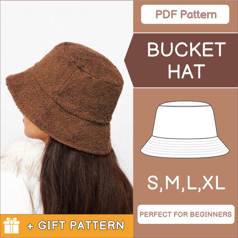 Bucket Hat Sewing Pattern PDF 4 Sizes Beginnerfriendly Easy Bucket Hat