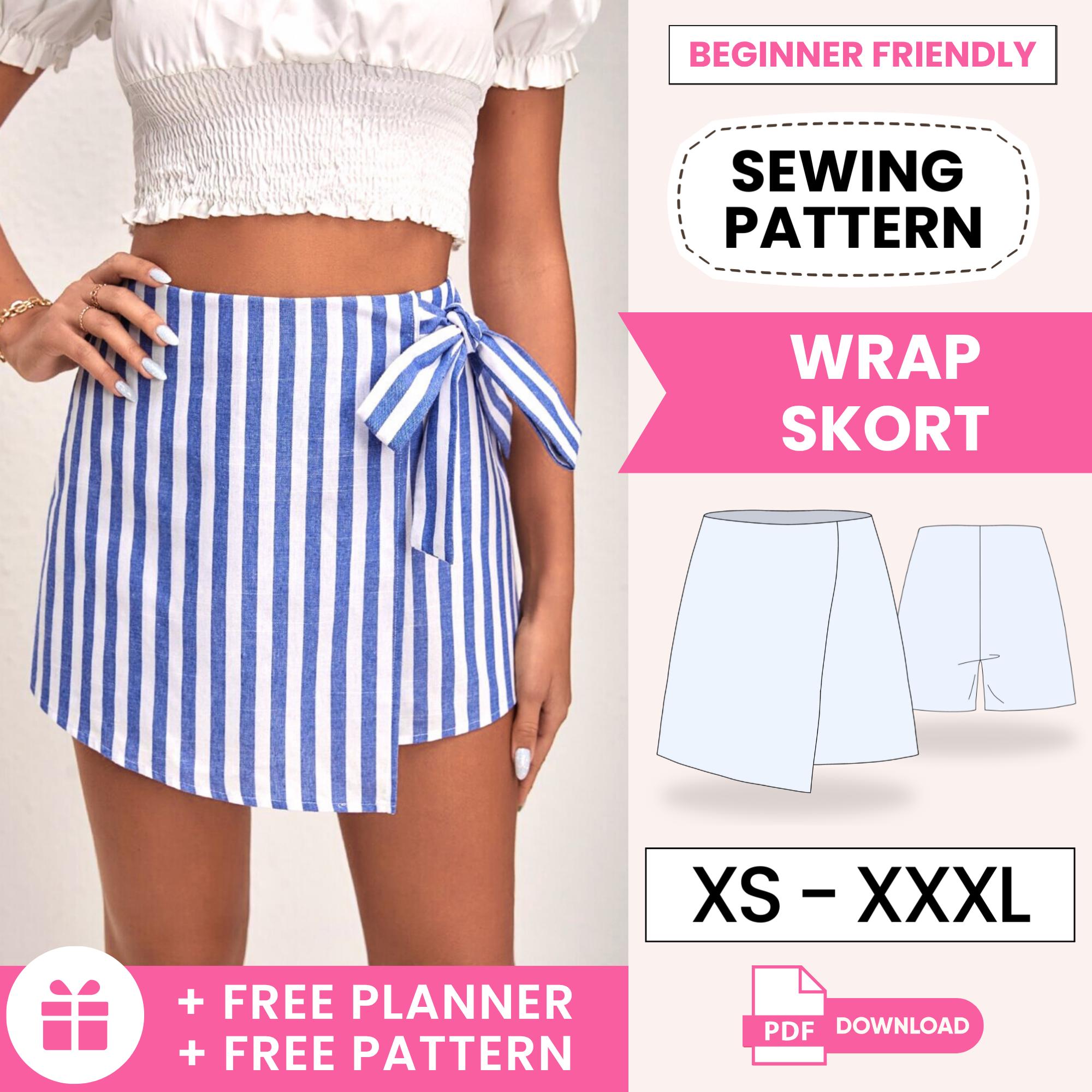 Skirt Sewing Pattern | Sewing Pattern for Women PDF | Womens Skirt Pattern | Mini Skirt | Knot Skort Sewing Pattern | Skirt Pattern