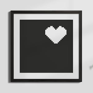 Herz Pixel Kunst - Limitierte Auflage Giclée Druck