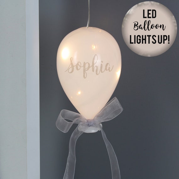 Personalised Name LED Hanging Glass Balloon Christmas birthday