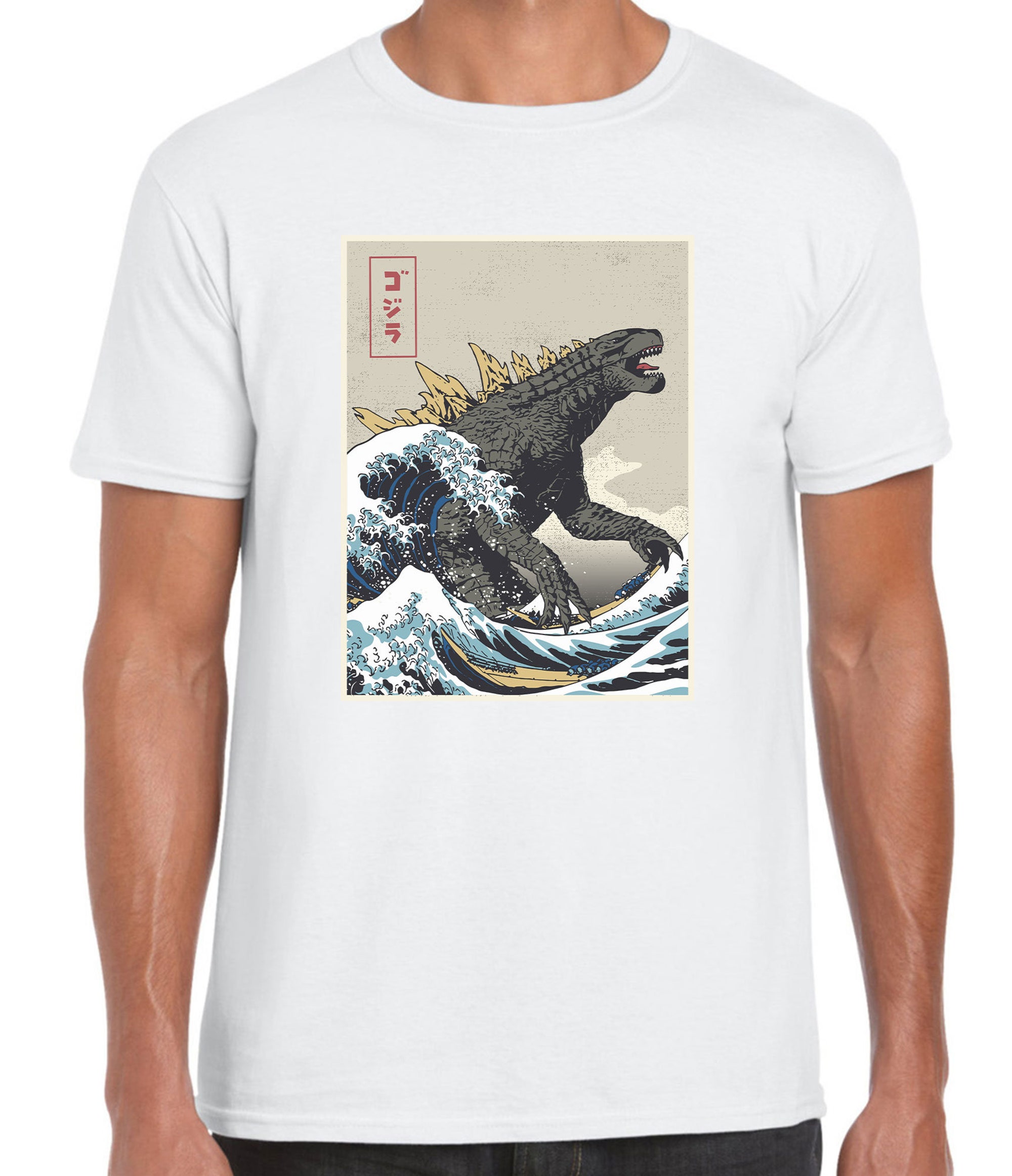 Discover The Great Godzilla off Kanagawa Unisex, The Great Wave Hokusai and Godzilla T-shirt