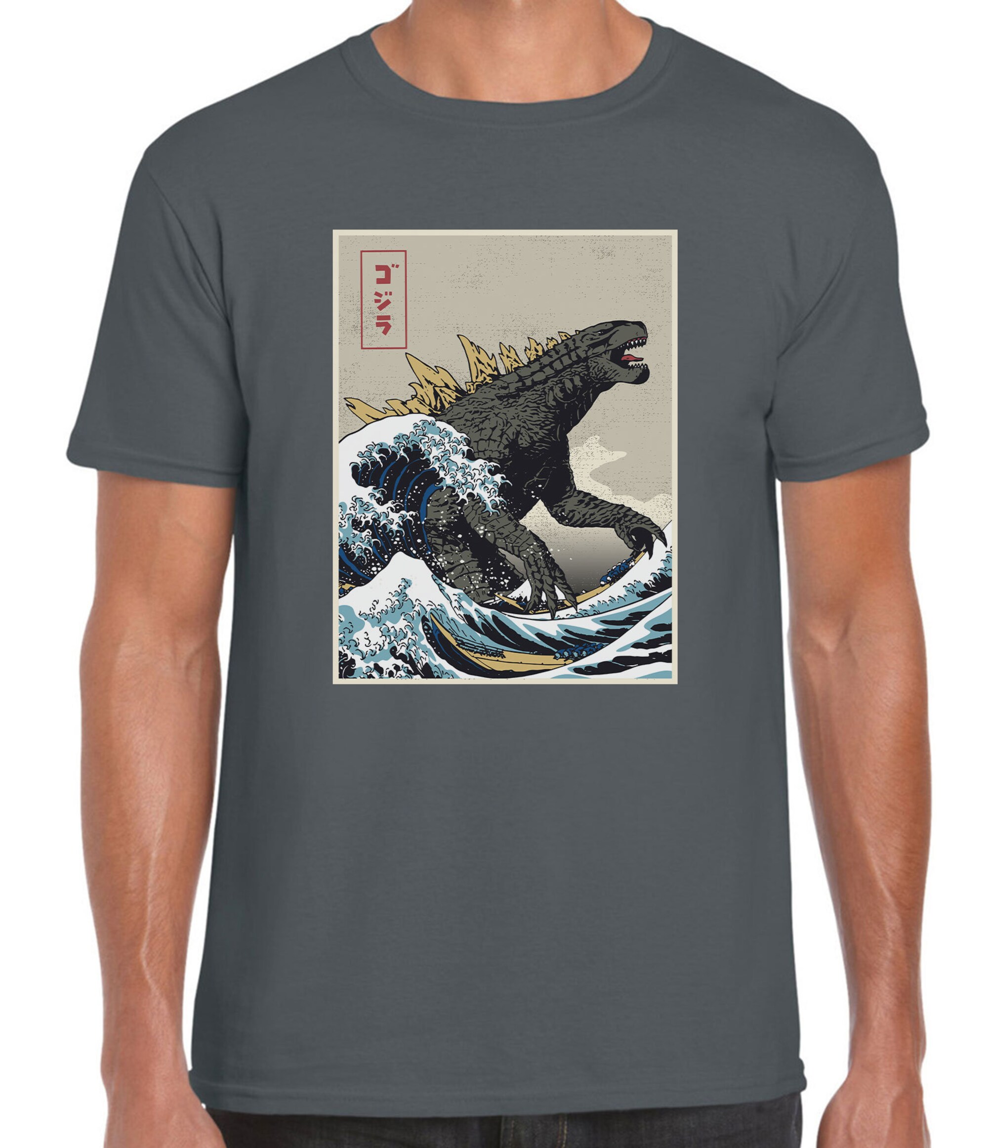 Discover The Great Godzilla off Kanagawa Unisex, The Great Wave Hokusai and Godzilla T-shirt