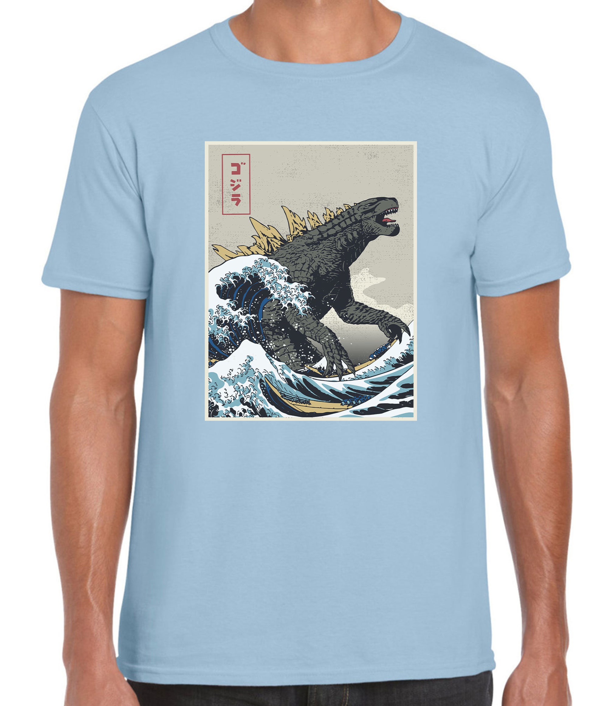 Discover The Great Godzilla off Kanagawa Unisex, The Great Wave Hokusai and Godzilla T-shirt