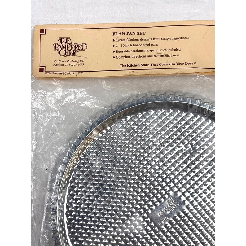 Vintage taartvorm van The Pampered Chef 10" pannen NIEUW, verzegeld, circa jaren 1990 afbeelding 4