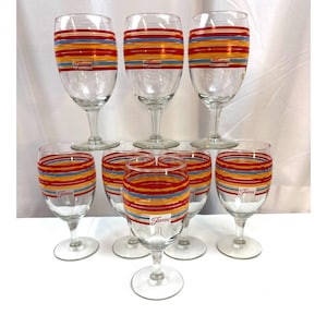 mid century wine glasses Pink/Clear French Wine Glasses