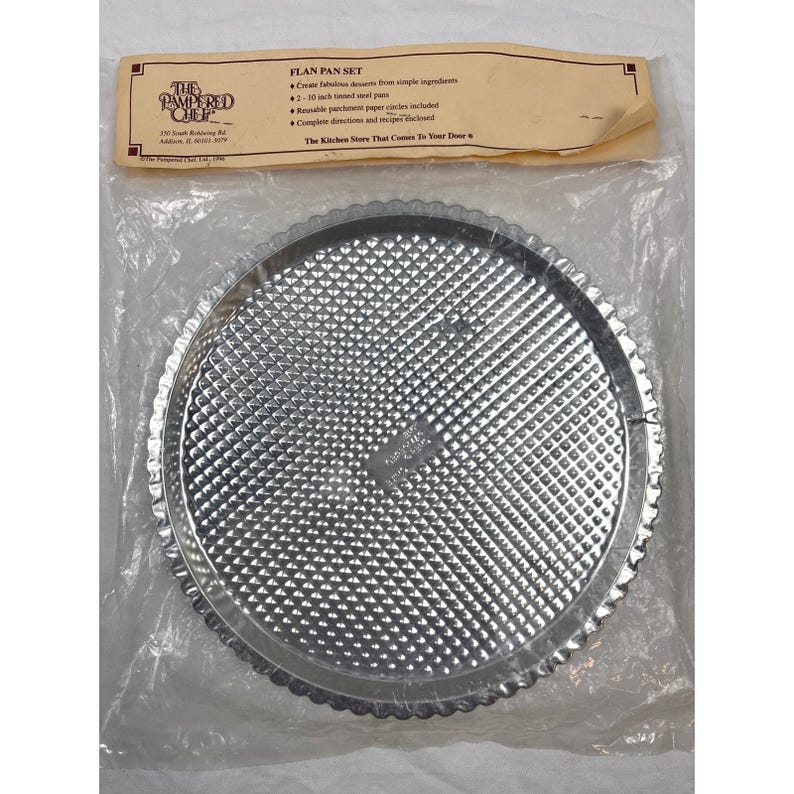 Vintage taartvorm van The Pampered Chef 10" pannen NIEUW, verzegeld, circa jaren 1990 afbeelding 5