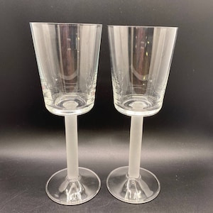 Overture Satin Frosted Stem Goblet Wine Glass by MIKASA Set of Two