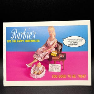 1990 Barbie Tipps für glückliche Hausfrauen 4x6 Postkarte